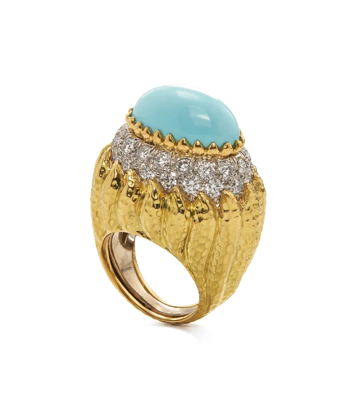 women bold statement rings -Mount Olympus Ring, Turquoise