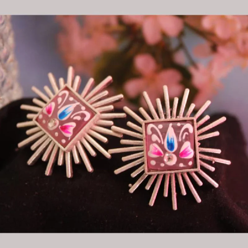 women bridal earrings -Maharani Jewels Rose Gold  Plated  Stud  Earrings