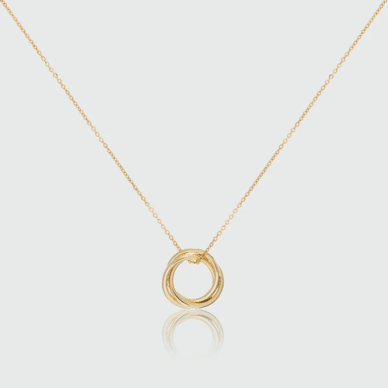 women statement silver necklaces -Knightsbridge Yellow Gold Vermeil Russian Wedding Ring Necklace