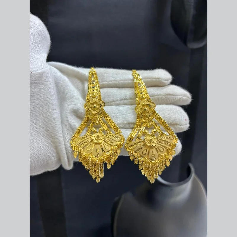 women twisted hoop earrings -Pari Art Jewellery Gold Forming Dangler Earrings