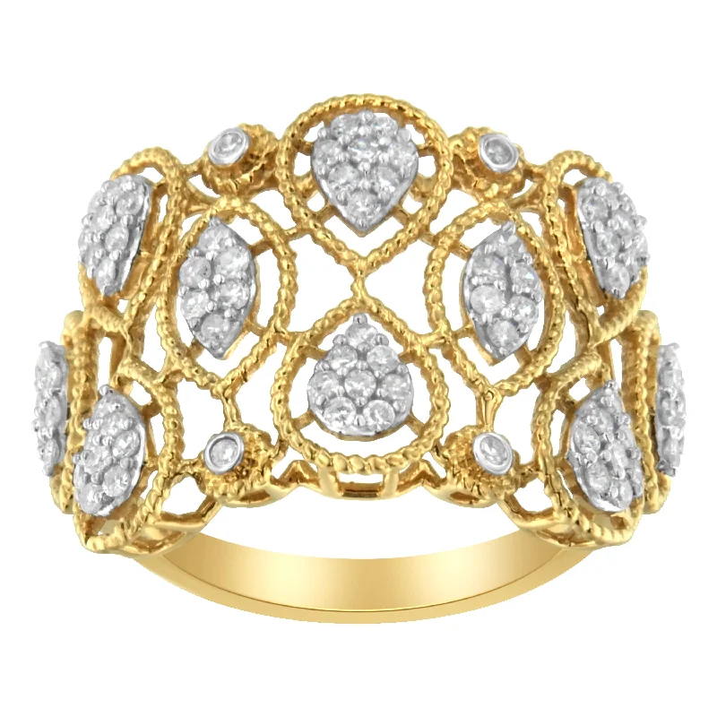 alternative gemstone engagement rings -14K Yellow Gold Diamond Art Deco Ring