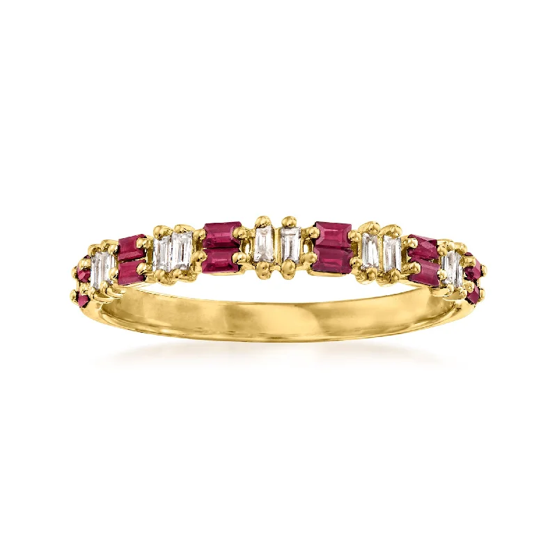 affordable diamond engagement rings -RS Pure by Ross-Simons Ruby and . Diamond Ring in 14kt Yellow Gold