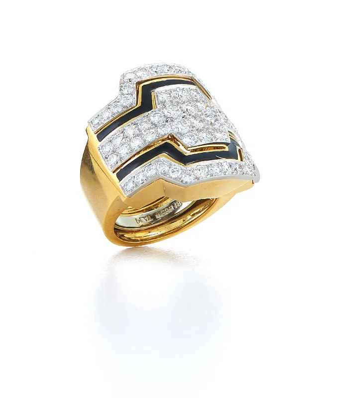 women thick band rings -Cigar Band Ring