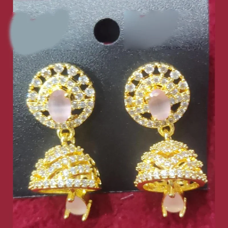 women handmade earrings -Manisha Jewellery Gold Plated Austrian Stone Jhumki Earrings