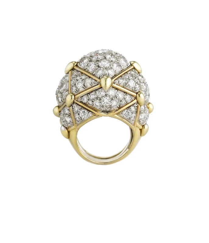 women wedding ring sets -Geodesic Dome Ring, Diamonds