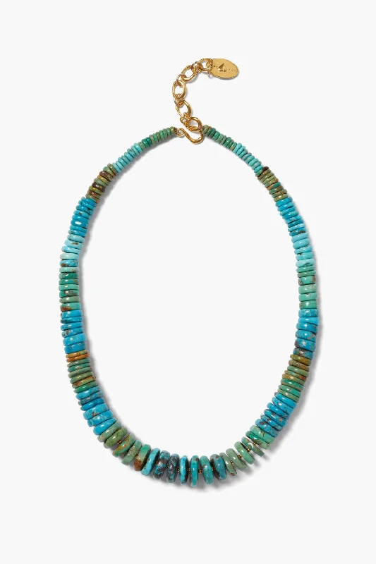 women thick chain necklaces -Sky Necklace Turquoise