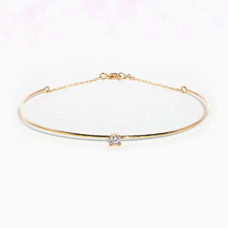 women double chain bracelets -Fine Amulet Bangle Bracelet