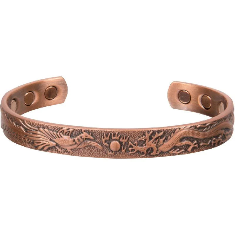 women diamond bracelets -Antique Copper Magnetic Bracelet - Phoenix & Dragon