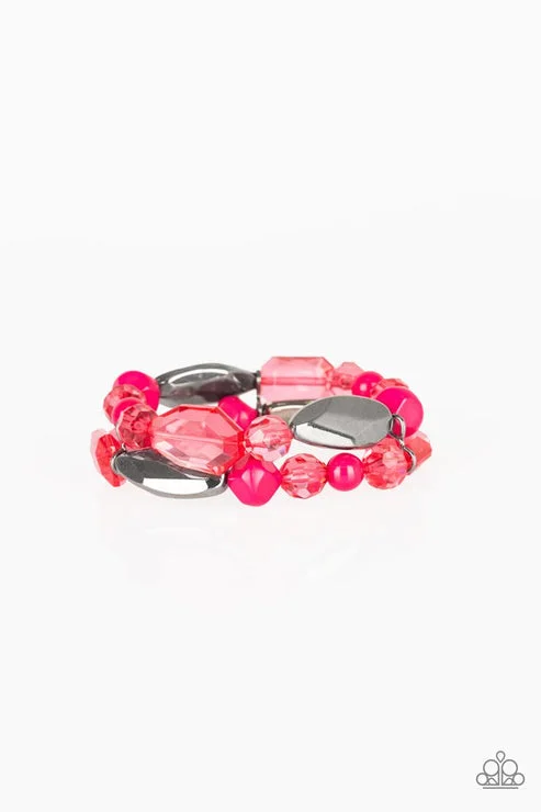 women oval bangles -Rockin' Rock Candy Pink Bracelet