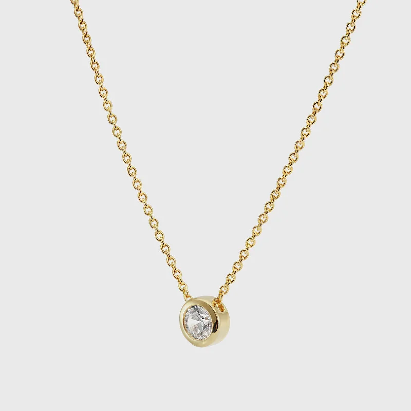 women luxury diamond necklaces -Verona Gold Vermeil & Cubic Zirconia Solitaire Necklace