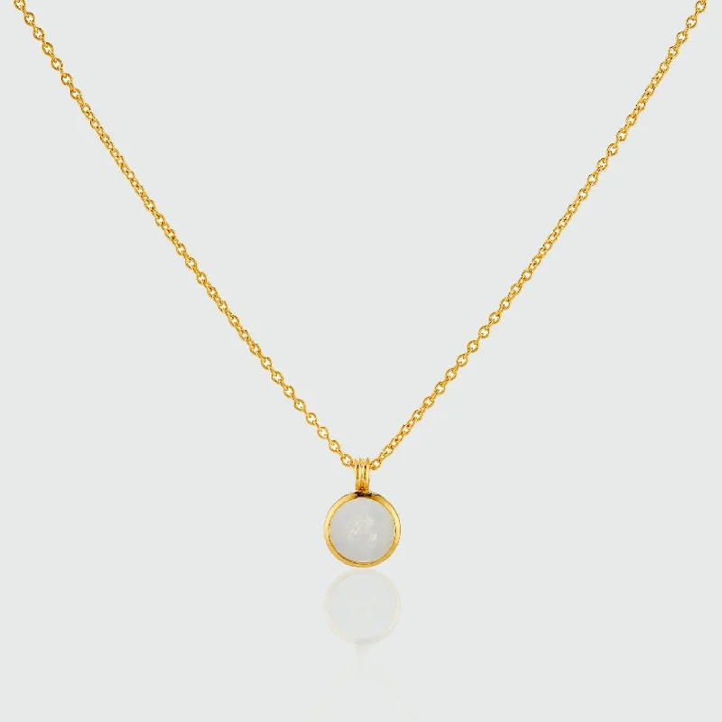 women pearl pendant necklaces -Lulea Moonstone & Gold Vermeil Pendant Necklace