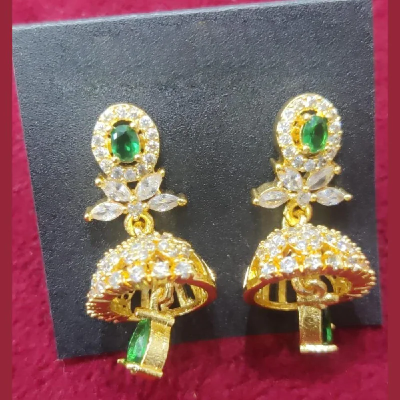 women sparkly earrings -Manisha Jewellery Gold Plated Austrian Stone Jhumki Earrings