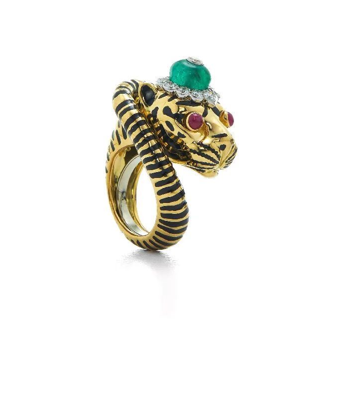 women luxury rings -Tiger Ring, Ruby Eyes