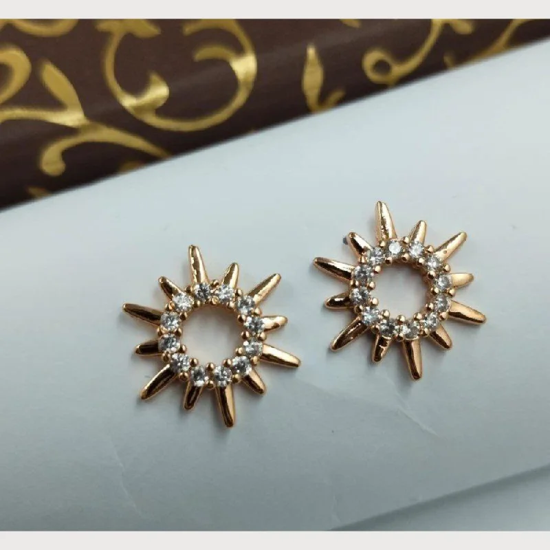 women crystal chandelier earrings -Aamrapali Rose Gold Plated Austrian Stone Stud Earrings