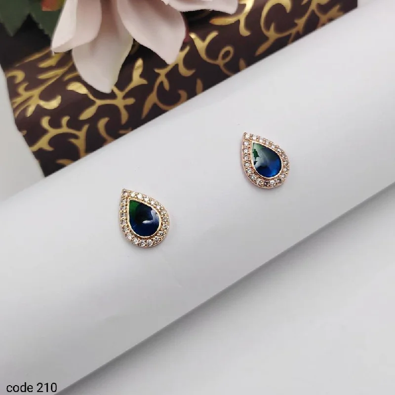 women trendy earrings -Aamrapali  Rose  Gold  Plated  American  Diamond  Stud  Earrings