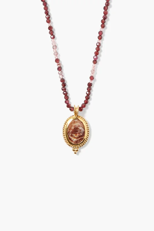 women two-tone necklaces -Calypso Necklace Garnet Mix