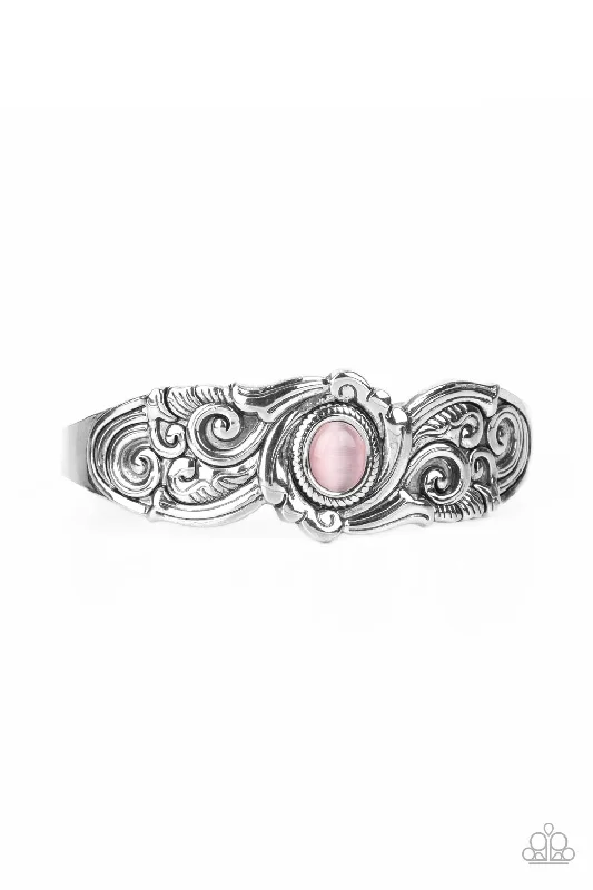 women hammered bangles -Glowing Enchantment Pink Bracelet