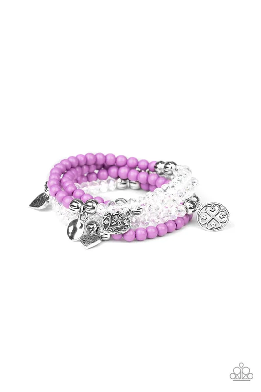 women chunky bracelets -Colorfully Cupid Purple Bracelet