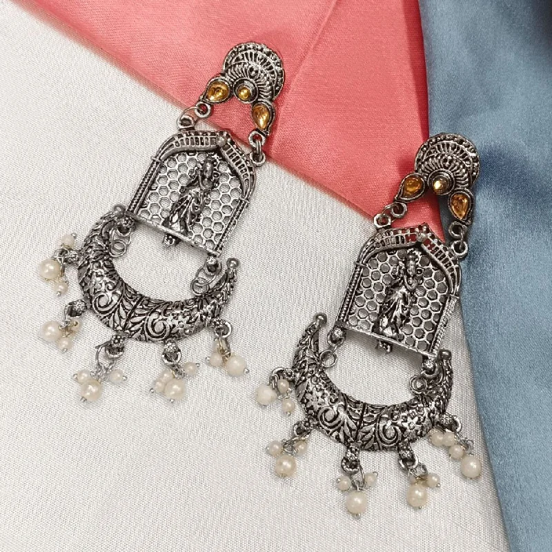 women stud earrings -Bhavi Oxidised Plated Dangler Earrings