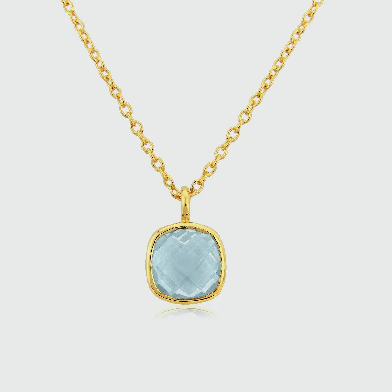 women heart pendant necklaces -Brooklyn Gold Vermeil & Blue Topaz Necklace