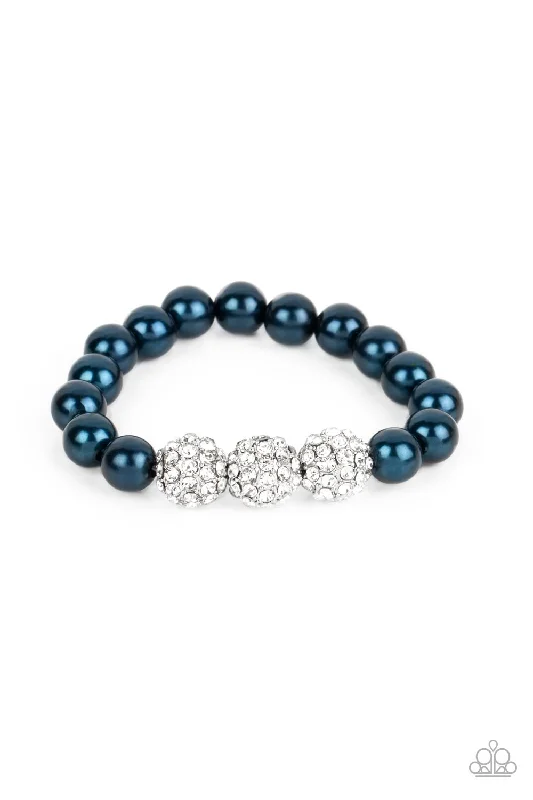 women braided bracelets -Breathtaking Ball Blue Bracelet