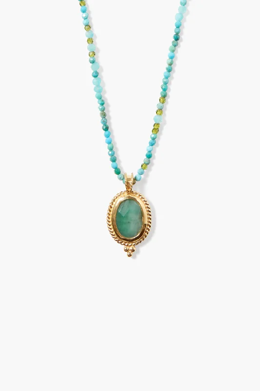 women pearl pendant necklaces -Calypso Necklace Turquoise Mix