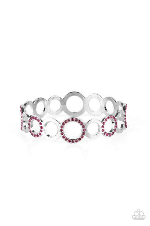 women silver bangles -Future, Past, And POLISHED  Pink Bracelet