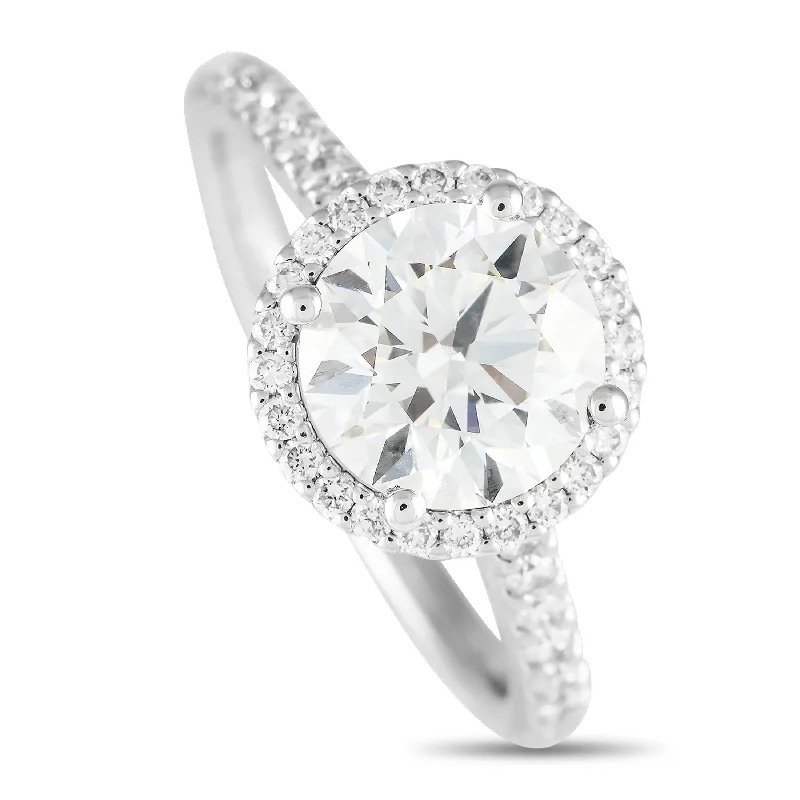 contemporary moissanite engagement rings -LB Exclusive 14K White Gold 2.39ct Lab Grown Diamond Ring MF04-111324