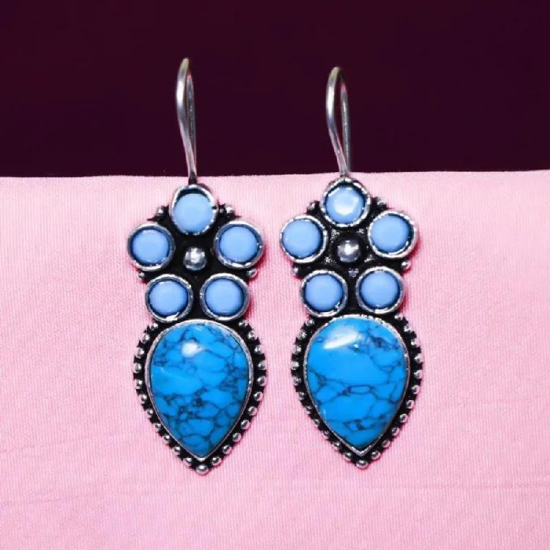 women chunky earrings -Akruti Collection Oxidised Plated Crystal Stone Dangler Earrings