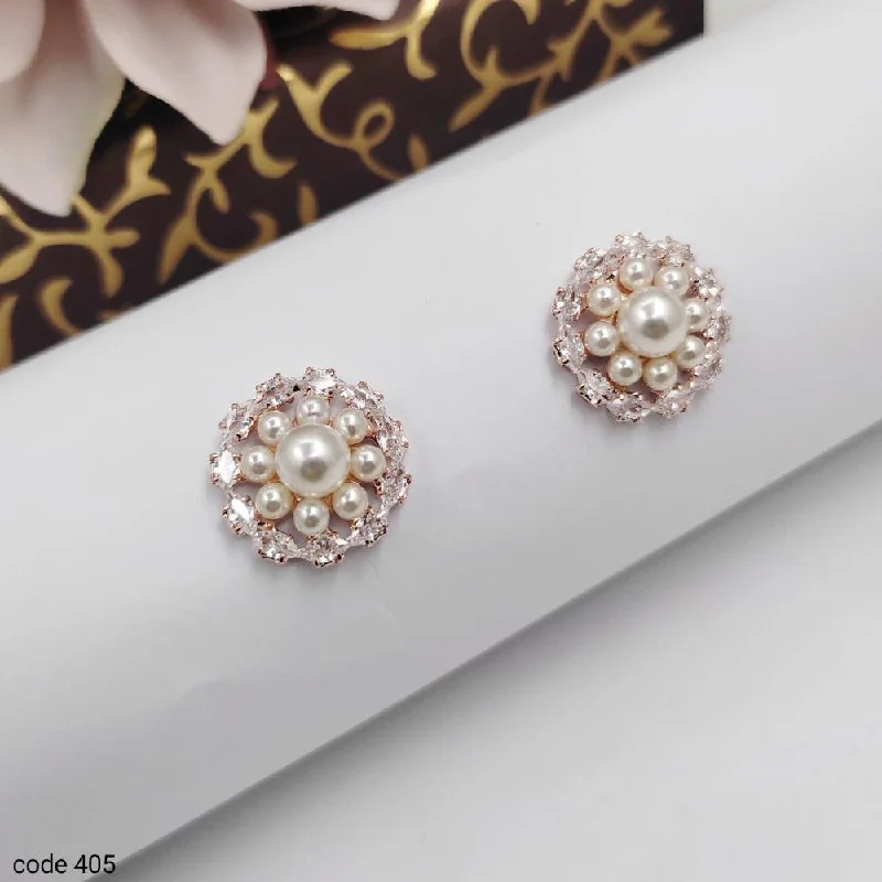 women bold earrings -Aamrapali Rose Gold Plated Austrian Stone Stud Earrings