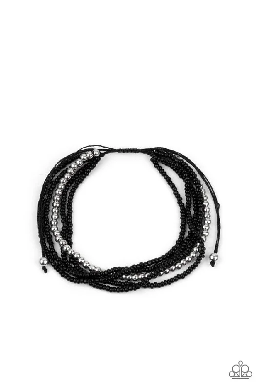 women bracelet bangles sets -All Beaded Up Black Bracelet