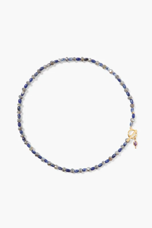 women initial necklaces -Indira Toggle Necklace Sodalite Mix