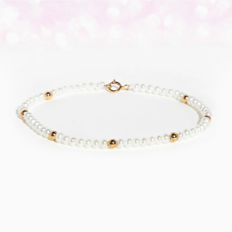 women rose gold bangles -Fine Princess Pearl Bracelet