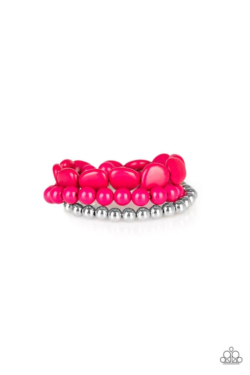 women custom gemstone bracelets -Color Venture Pink Bracelet