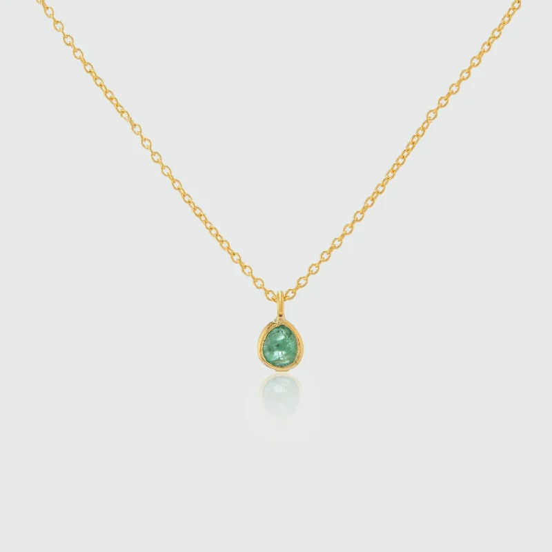 women butterfly necklaces -Hampton Emerald & Gold Vermeil Necklace