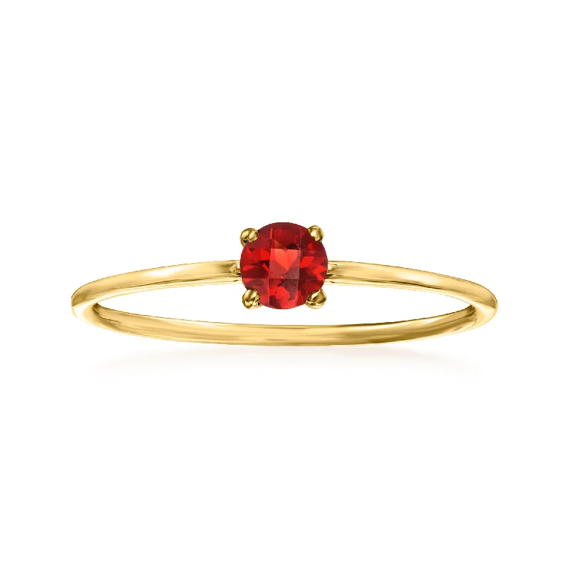 handpicked engagement rings -RS Pure by Ross-Simons Garnet Ring in 14kt Yellow Gold