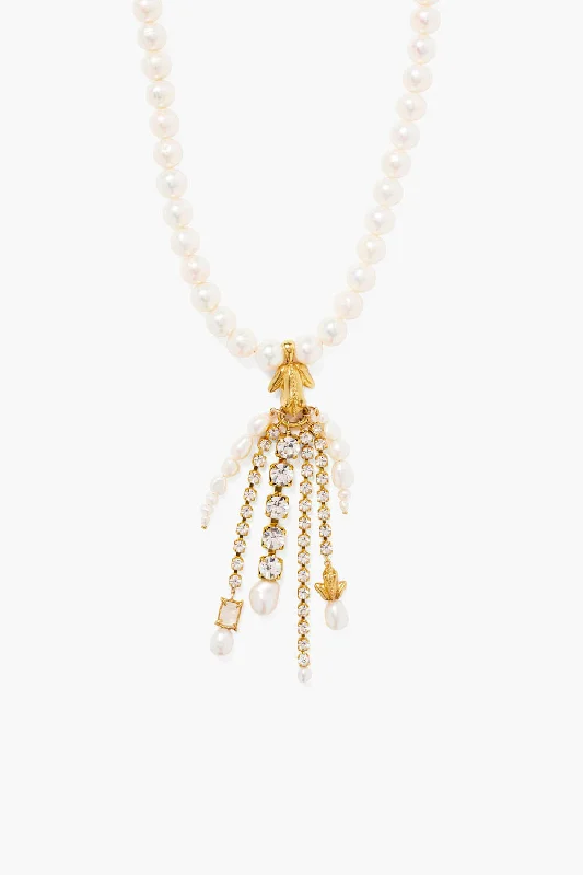 women heart-shaped necklaces -Pippa Cascade Necklace White Pearl