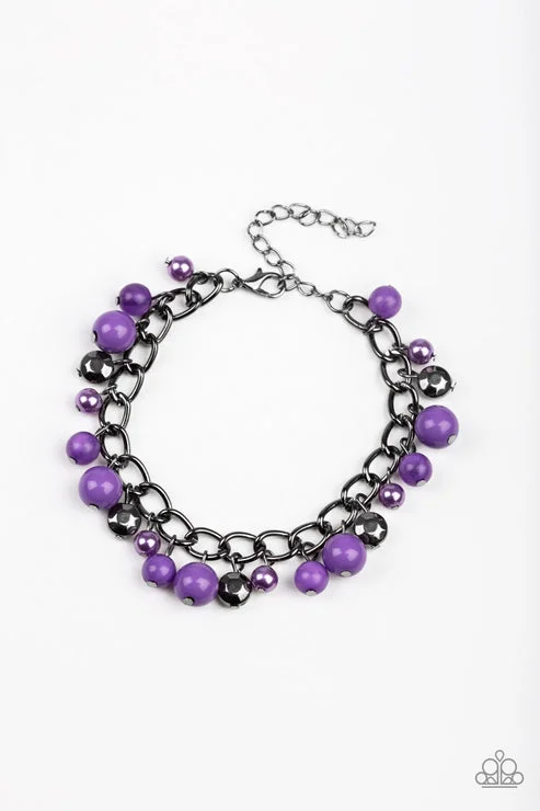 women friendship bracelets -Hold My Drink Purple Bracelet