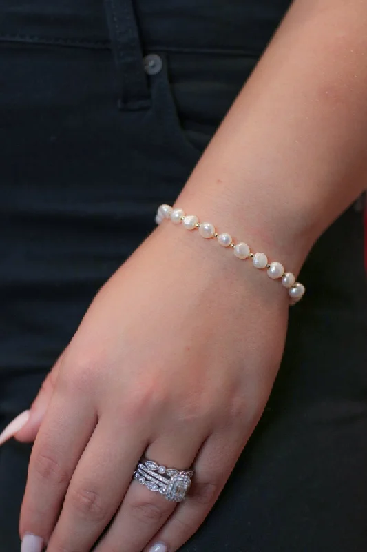 women double chain bracelets -Hidden Gem Pearl Bracelet