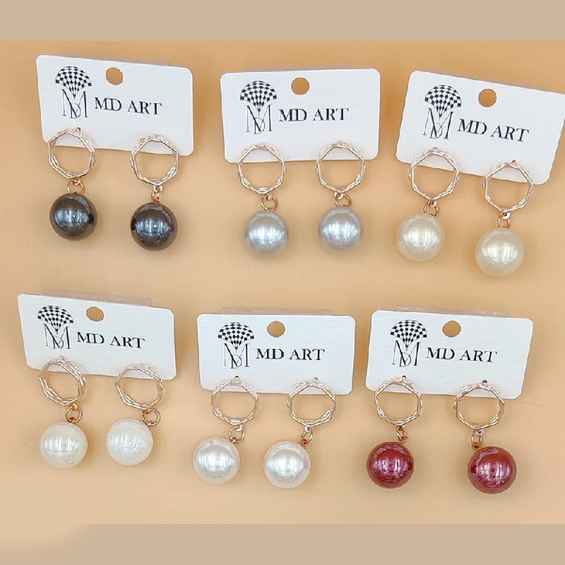 women unique stud earrings -MD Art Dangler Earrings (Mix Design)