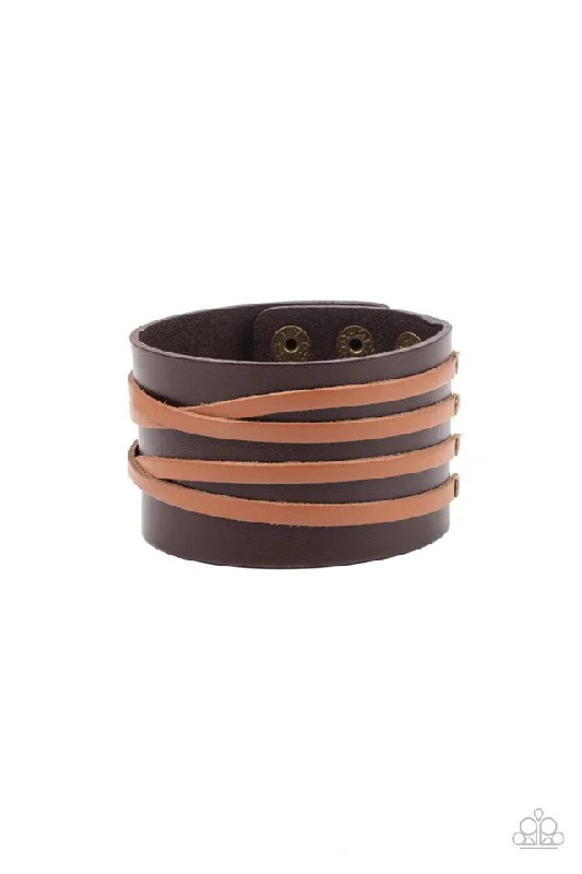 women engraved cuff bracelets -Pirate Plunder Brown Urban Bracelet