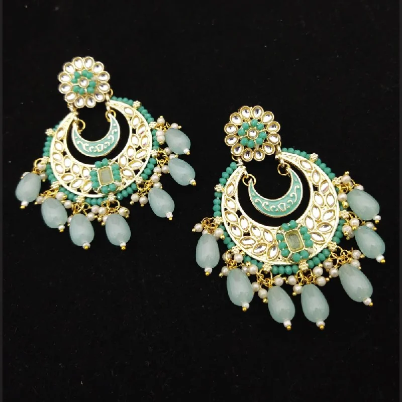 women long drop earrings -Manisha Jewellery Gold Plated Kundan Stone And Pearls  Dangler Earrings