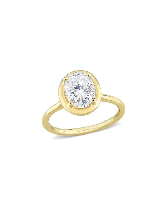 diamond engagement rings -Rina Limor 10K 2.00 ct. tw. Moissanite Oval Ring