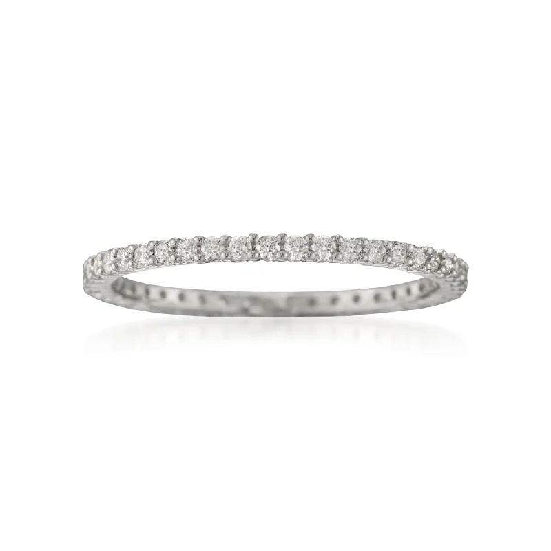 cushion diamond engagement rings -Ross-Simons Diamond Eternity Band in 14kt White Gold