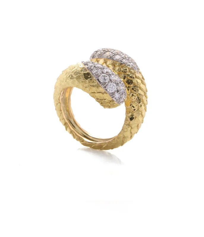 women gold rings -Park Avenue Crossover Ring