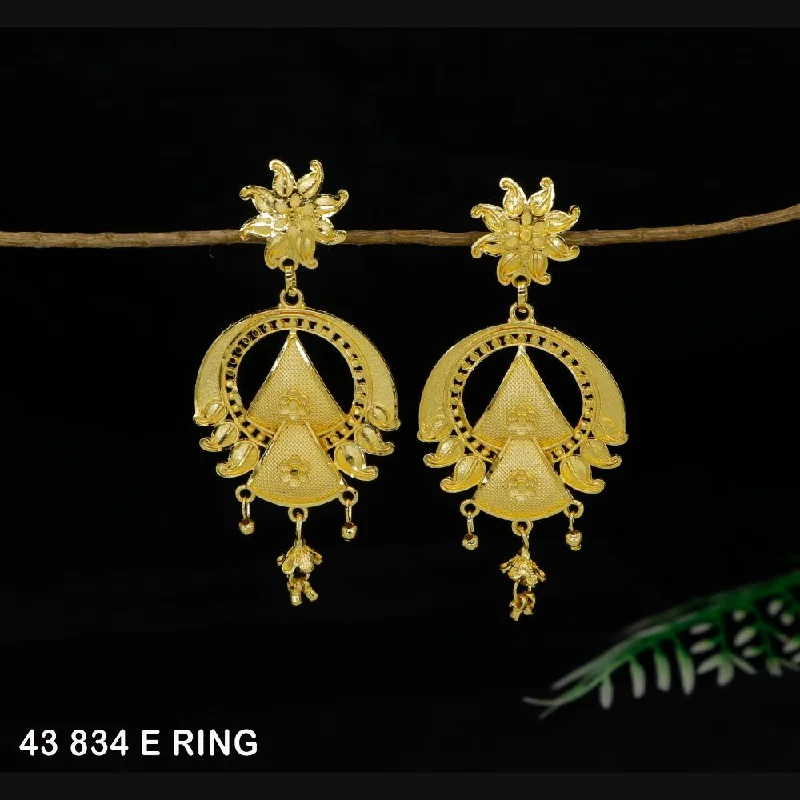 women gold-plated earrings -Mahavir Gold Plated Dangler Earrings