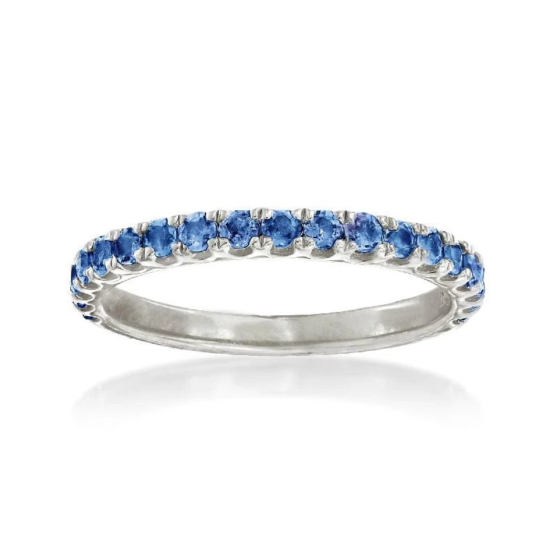 women solitaire engagement rings -Ross-Simons Sapphire Ring in Sterling Silver