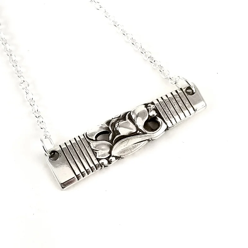 women silver necklaces -Oneida Morning Star Spoon Bar Necklace