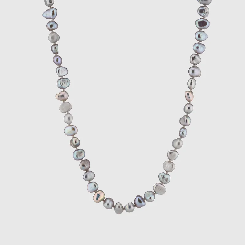 women heart pendant necklaces -Alderley Grey Pearl & Sterling Silver Necklace