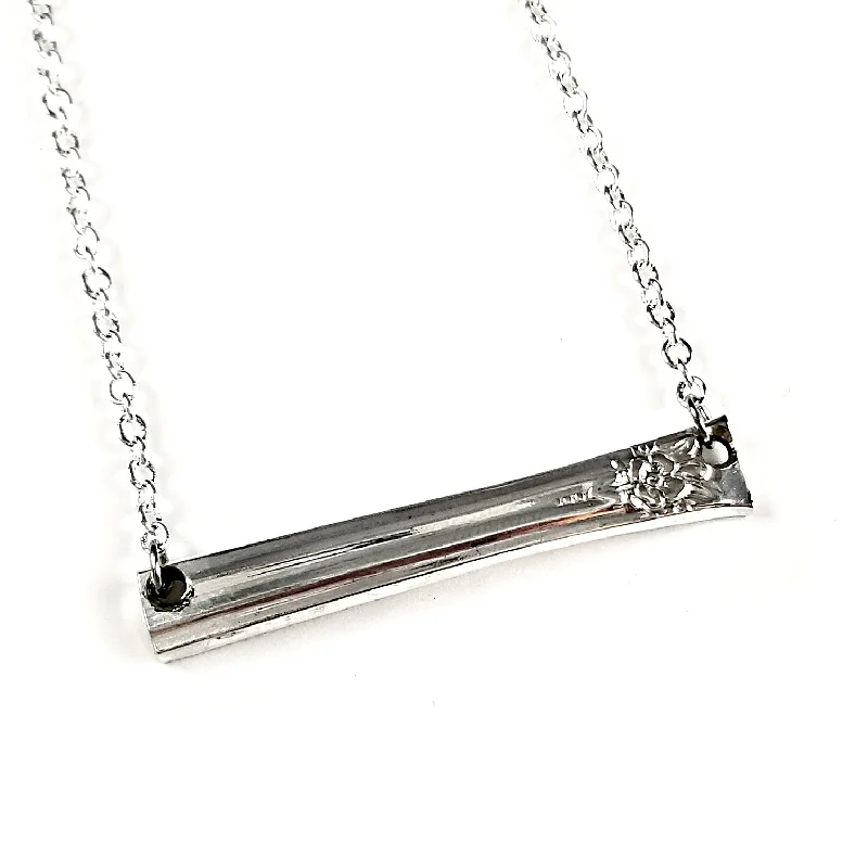 women delicate necklaces -Rogers Jubilee Spoon Bar Necklace